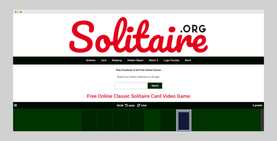 Web Games Gratis di Solitaire.org